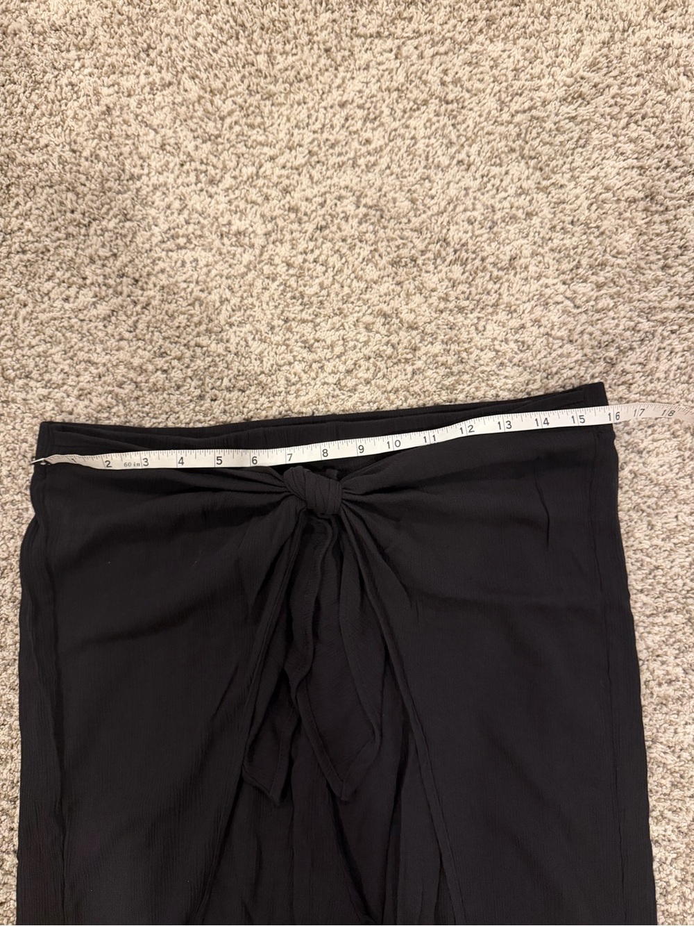 Kona Sol Black Wide-Leg Tie-Front Pants - Picture 5 of 6